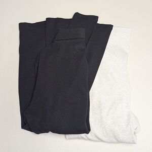 Set Of Two Long-Sleeve Ribbed Button-Front Tops